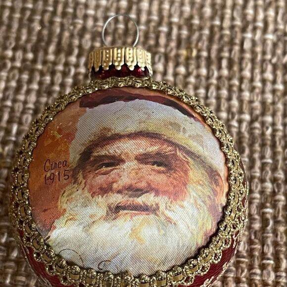 Vintage Krebs Masters on Silk Santa Christmas ornament Santa Claus face 1999 - Picture 5 of 8